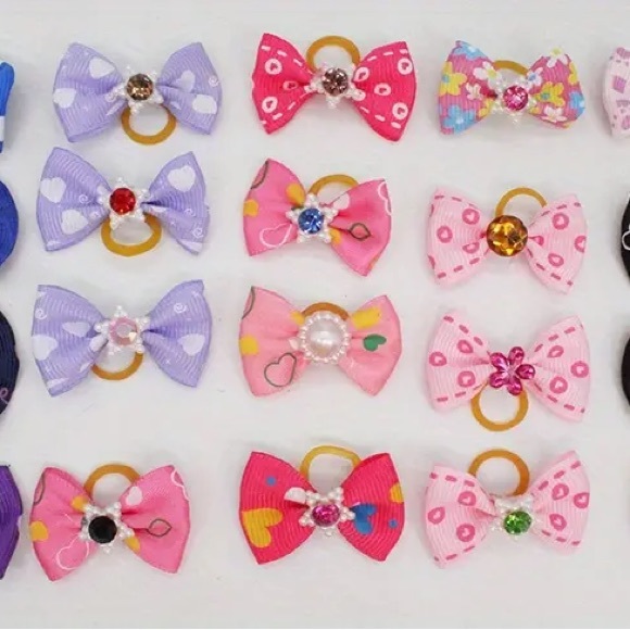 NWT 50 pcs Cute and Colorful Dog Hair Bows - Perfect for Small Puppies and Pets - Picture 6 of 8